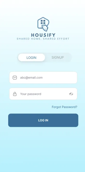 Housify — Shared Household Management Mobile App screenshot 1, full view
